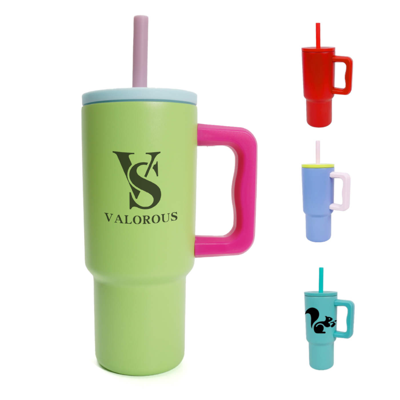 24 oz. Stainless Steel Car Cup With Straw