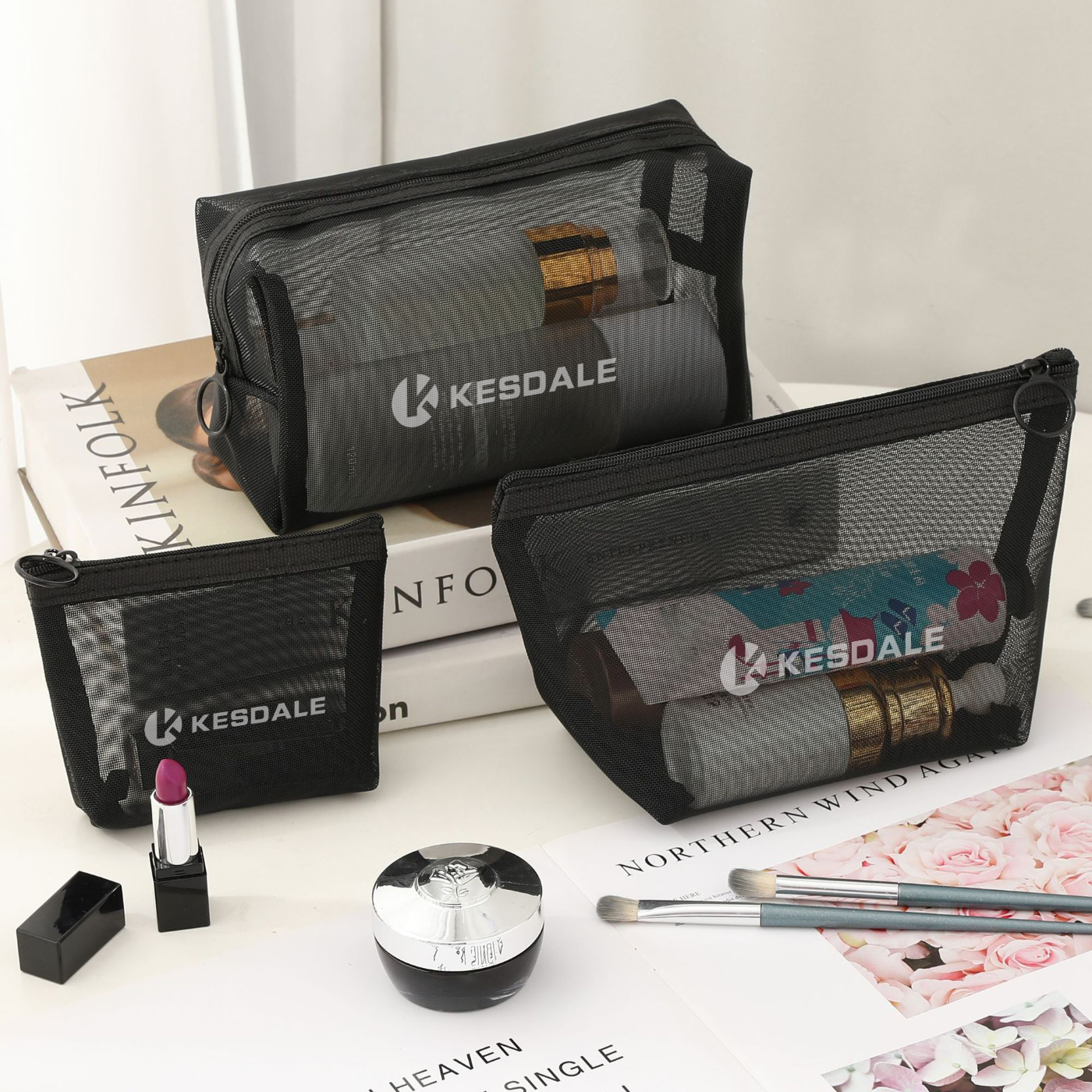 Mesh Cosmetic Bag Set