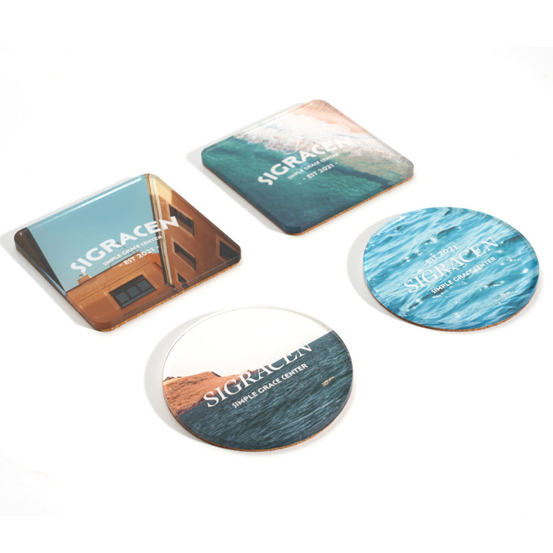 Acrylic Cork Coasters Set