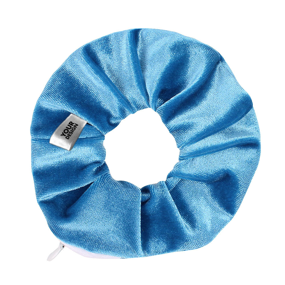 Velvet Hair Scrunchie With Zipper Pocket1