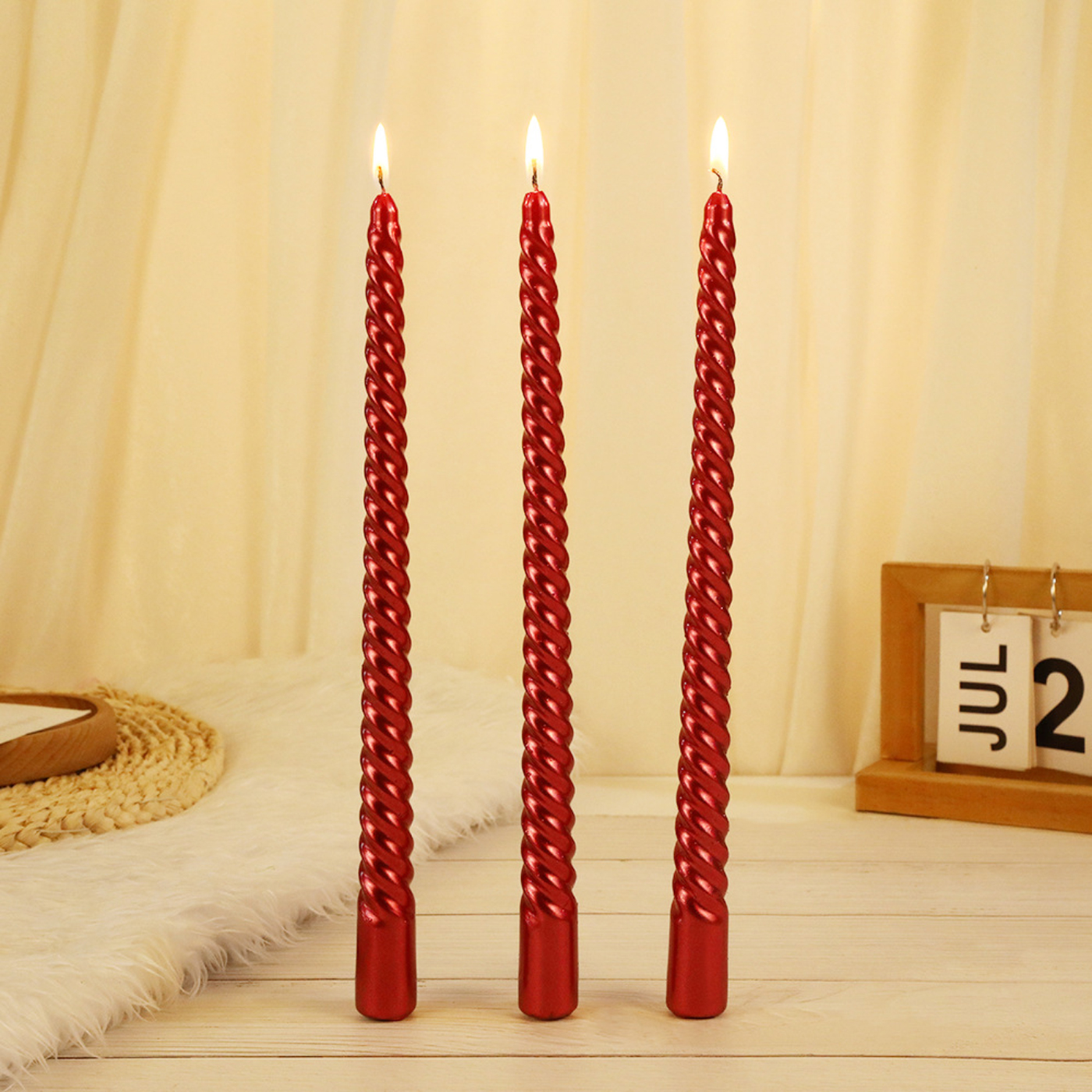 4pcs Spiral Taper Candles Set