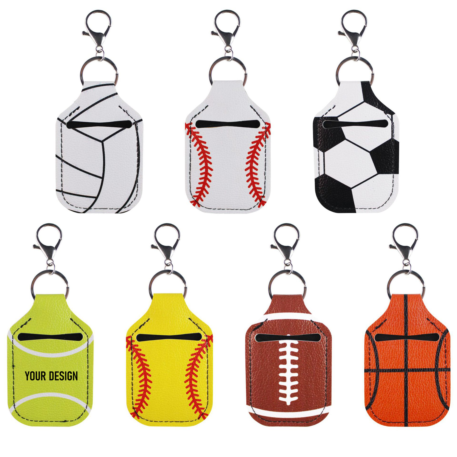 PU Leather Hand Sanitizer Holder Keychain