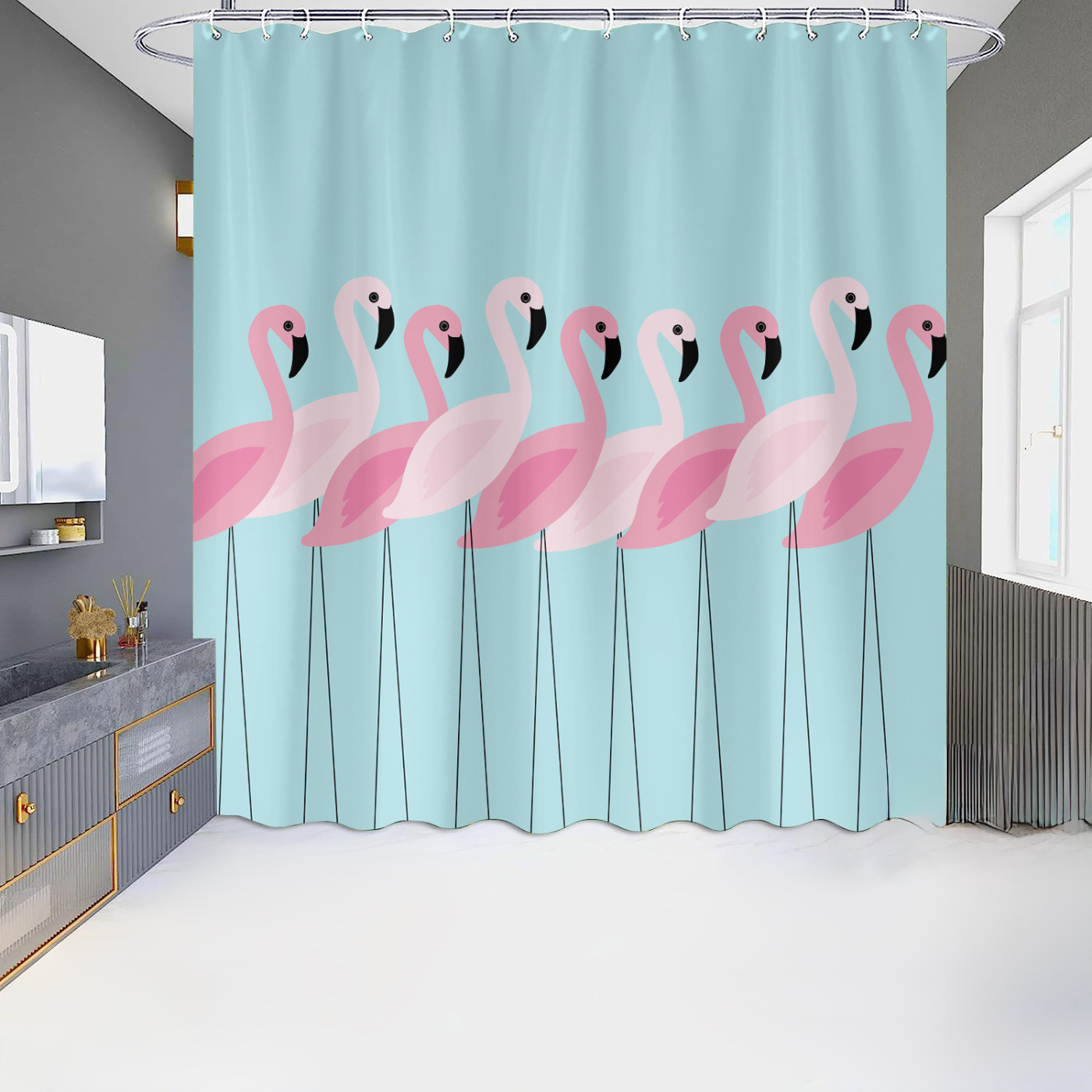 Polyester Bathroom Curtain1