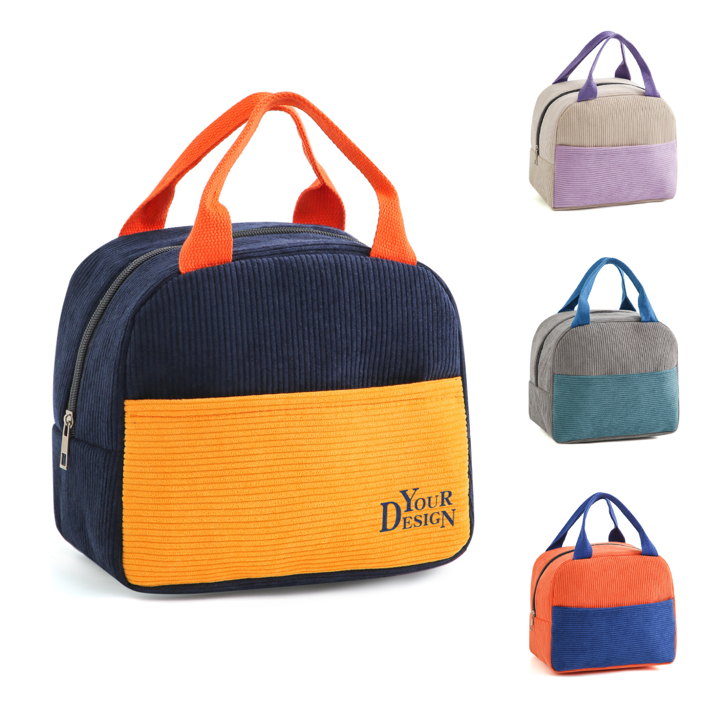 Corduroy Insulated Lunch Bag