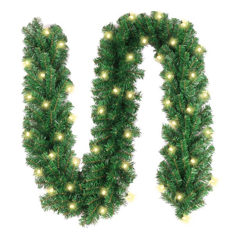 Christmas Rattan Garland With Lights