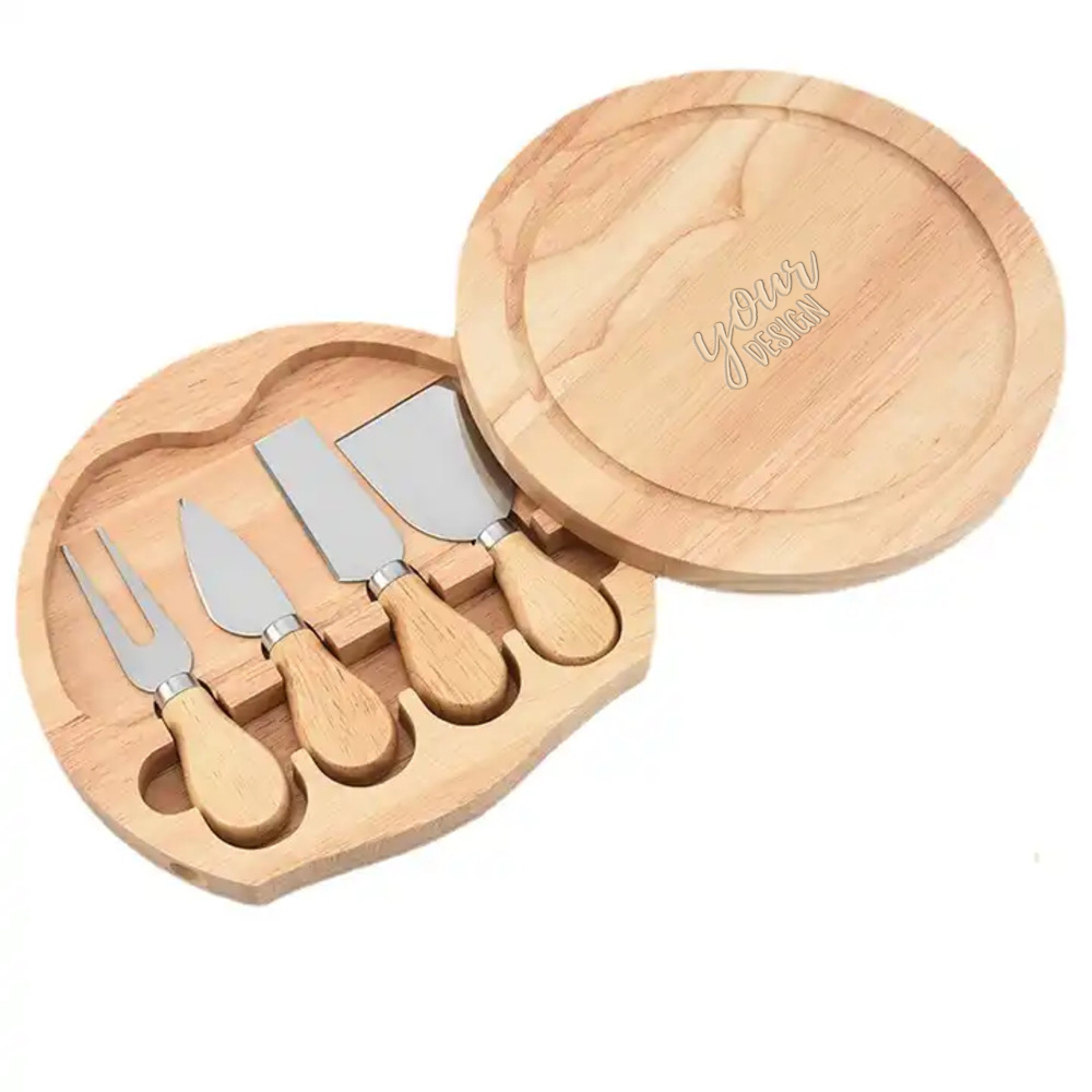 Personalised Wood Cheese Board And Knife Set