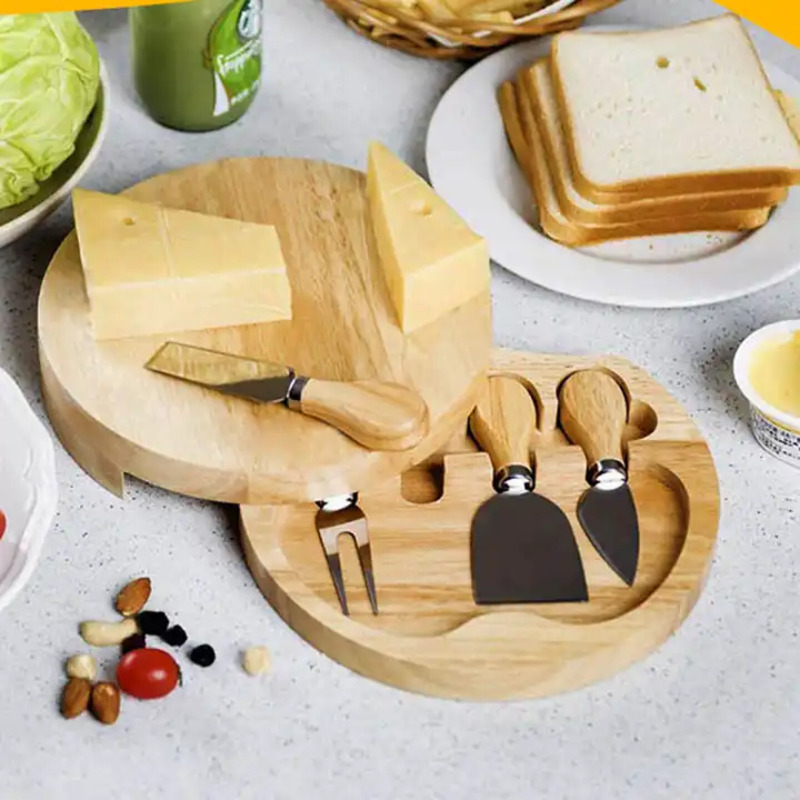 Personalised Wood Cheese Board And Knife Set2