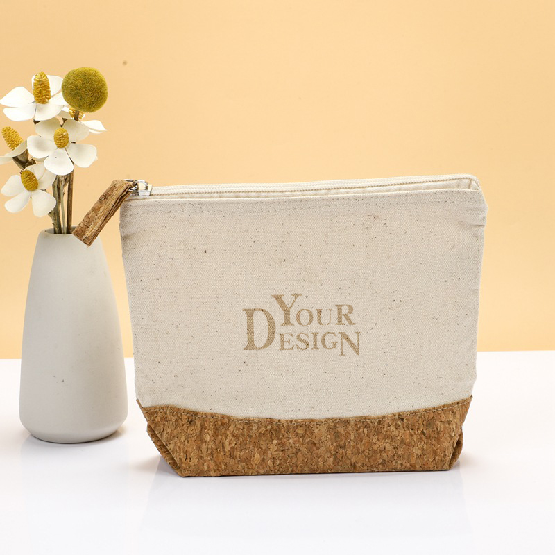 Eco-friendly Cork Canvas Zipper Pouch