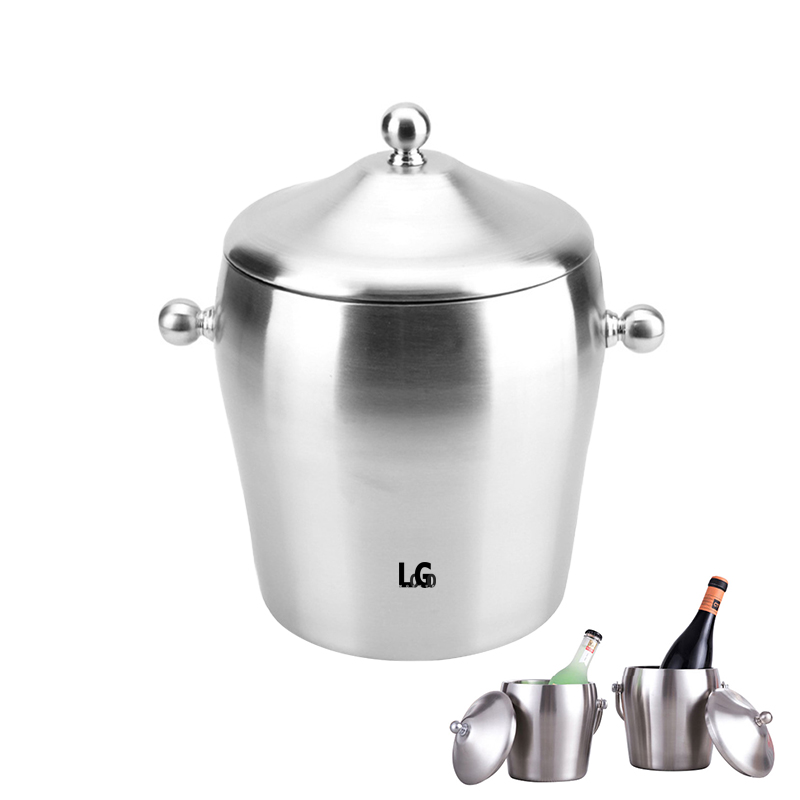 Custom Stainless Steel Ice Bucket With Lid