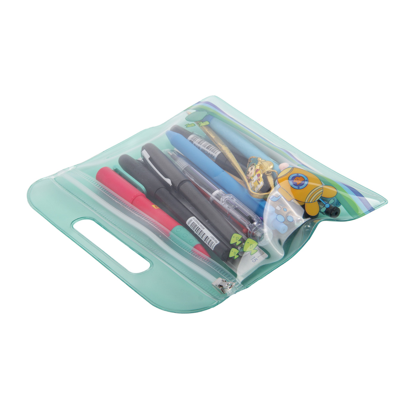Clear Zippered Reclosable Pouch With Die Cut Handle2
