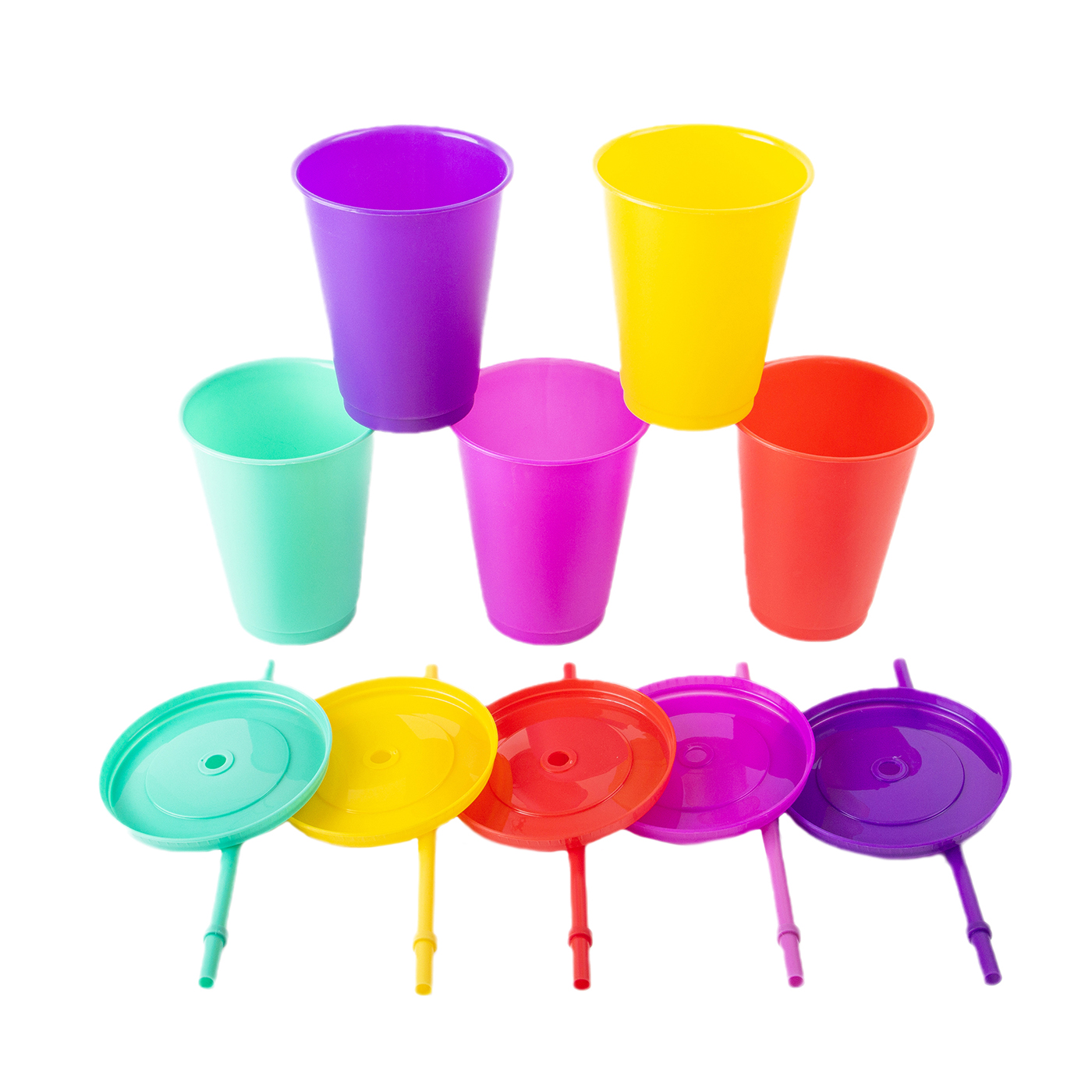 16 oz. Plastic Tumbler With Lid And Straw1