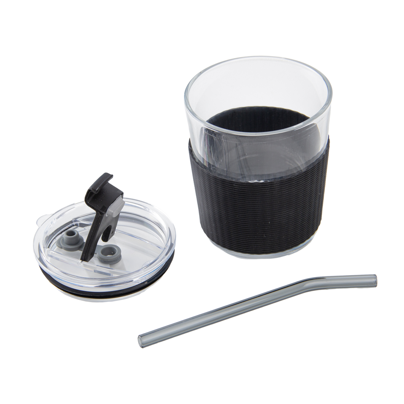Glass Coffee Cup With Lid And Straw3