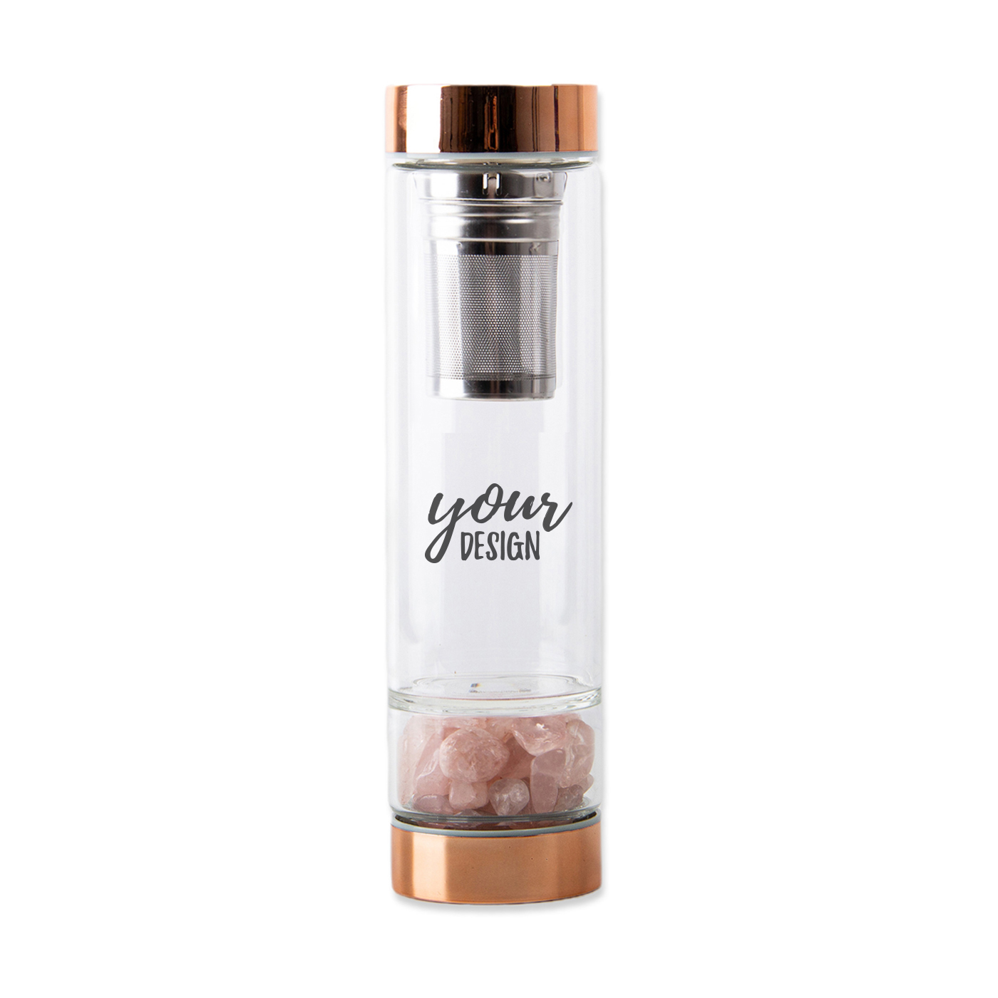 17 oz. Crystal Glass Water Bottle With Tea Infuser1