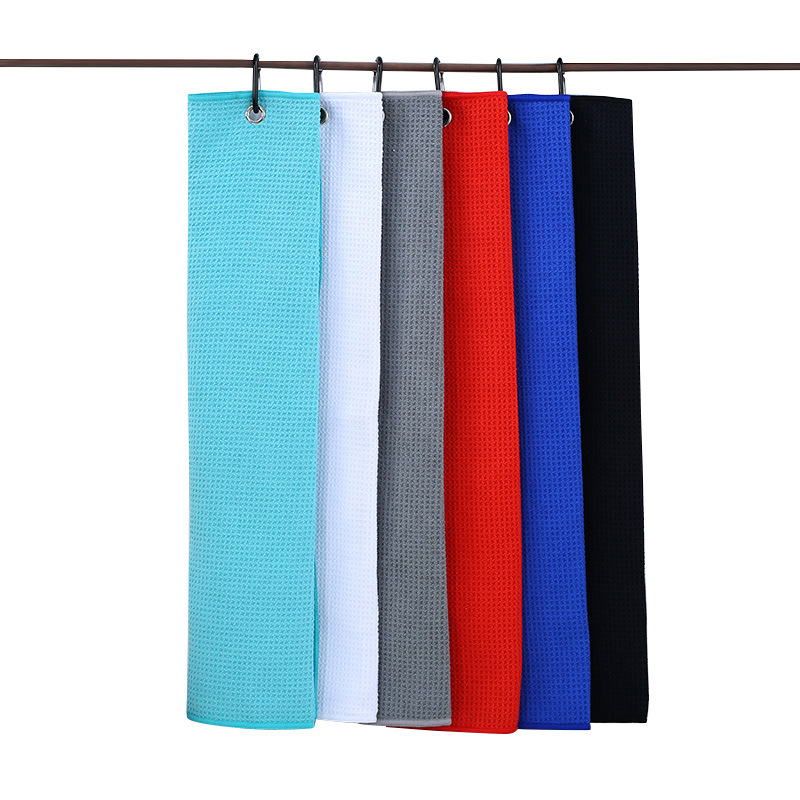 Waffle Golf Towel With Clip2