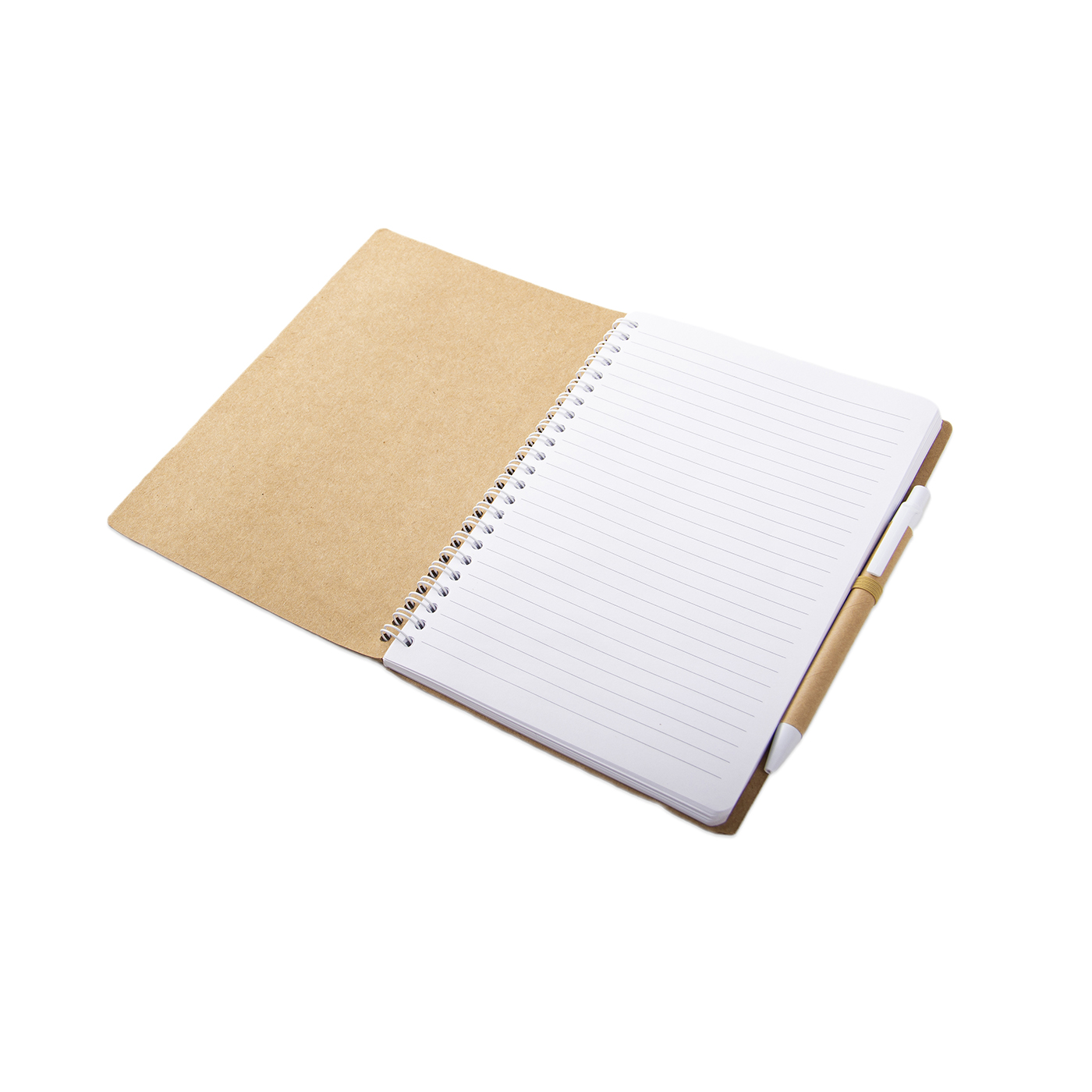 A5 Kraft Spiral Notebook With Sticky Flags And Pen3