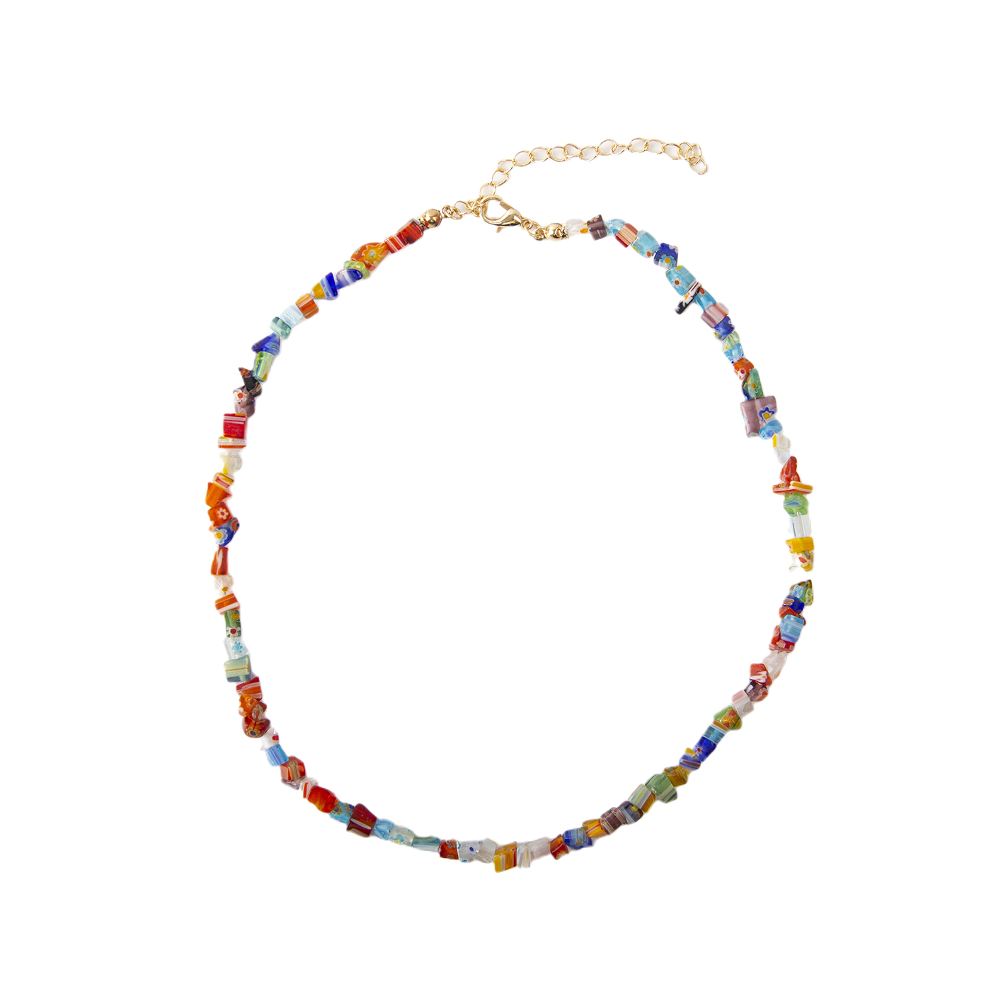 Colored Glass Stone Necklace
